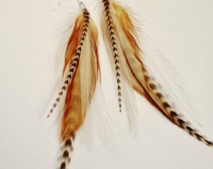 brown feather earrings MQOIPHF