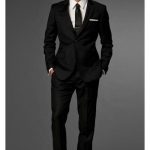 business suits wool side vented notch lapel black suits for men NPYYDNL