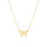 butterfly necklace delicate butterfly pendant in gold FMMLBQM