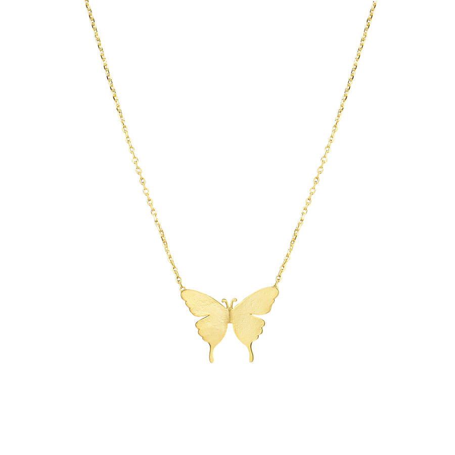 butterfly necklace delicate butterfly pendant in gold FMMLBQM