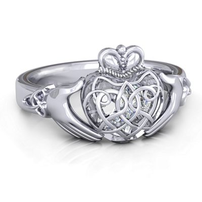 caged hearts celtic claddagh ring PPGHMPD