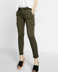 casual pants mid rise belted cargo cropped trouser pant | express LWMNFRD