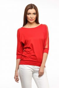 cation casual 3/4th sleeve solid womenu0027s red top HLBWLLU