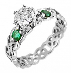celtic engagement rings 14k gold diamond u0026 emerald celtic knot ring ZSNEQNA