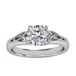 celtic engagement rings engagement ring - cushion diamond triquetra celtic engagement ring in...  ($650) SUCEGSP