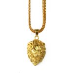 chain pendants golden lion head crown pendants necklaces men women hip hop charm franco YPBJDOK