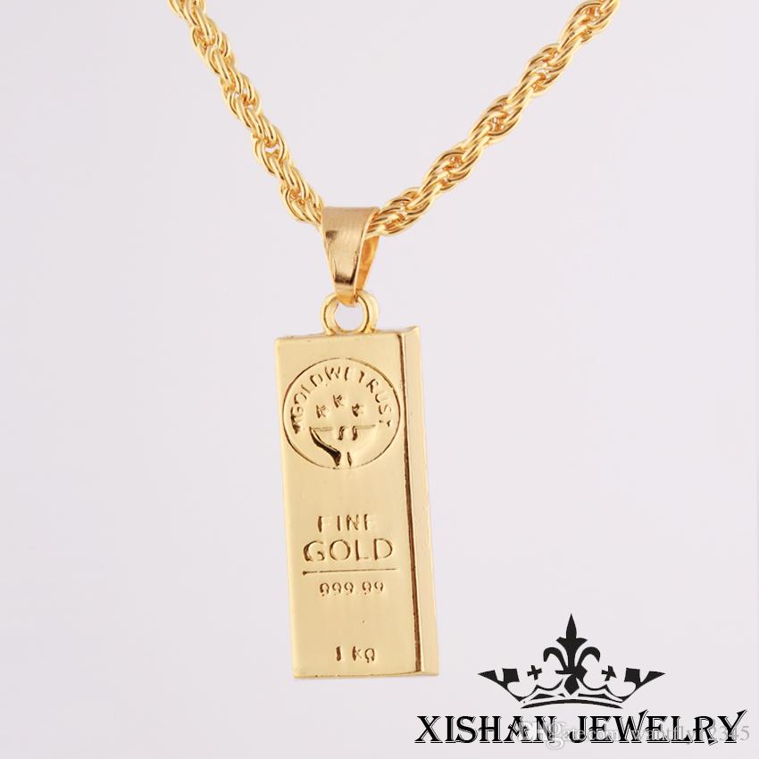 chain pendants wholesale bullion pendant necklace hip hop chain golden bars pendants  necklaces VQFOIIP