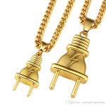 chain pendants wholesale fashion jewelry gold chain necklace 18k gold plated plug pendants SNLSKKR