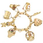 charm bracelet charms estate betteridge collection vintage 14k gold u0026 gem-set charm bracelet HFWNYTQ