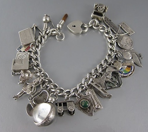 charm bracelet charms vintage sterling silver charm bracelet with 27 charms $250.00 CXBNKPF