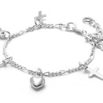 charm bracelets for girls ... sterling silver hearts u0026 crosses charm bracelet for girls UWRXYEW