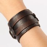 cheap ancient rome style mens leather bracelets exaggerated knitted  circular punk WLCGMPN