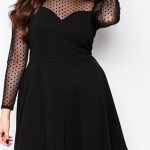 chic round neck long sleeve see-through plus size dress for women MZWJECJ