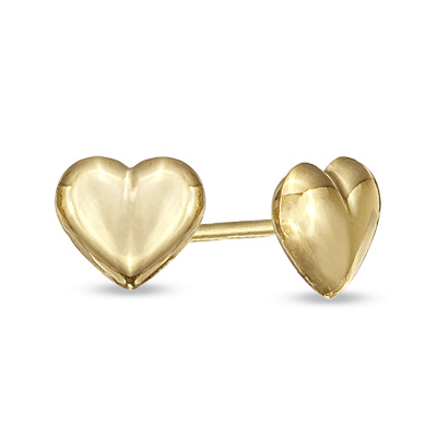childrens 14k gold heart earrings TYPPGTJ