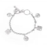 chinese fortune sterling silver charm bracelet AFBYQDZ