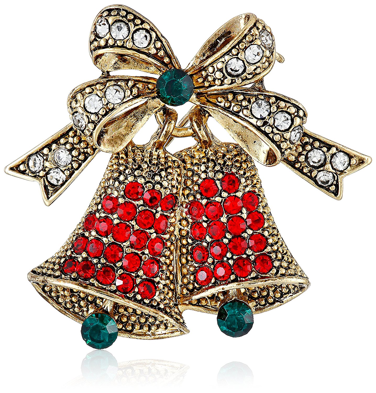 christmas brooches amazon.com: berricle gold plated base metal bell fashion brooch pin:  brooches QDZFUAA