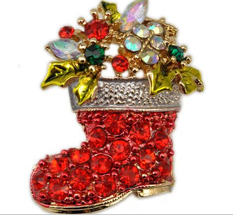 christmas brooches cheap jewelryzone christmas boots brooches wholesale alloy shoes man mens  knit XDKOJBO