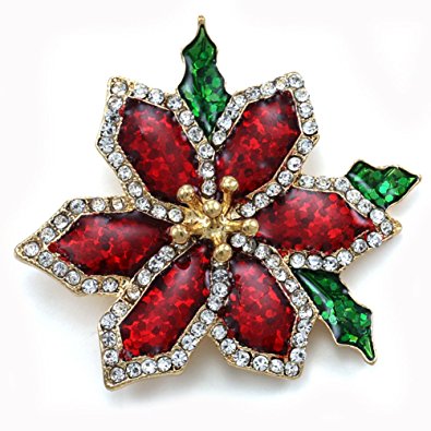 christmas brooches soulbreezecollection beautiful christmas red poinsettia flower brooch pin  christmas gift QWZLUSY