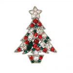 christmas brooches yuletide multi coloured austrian crystal christmas tree brooch KLPUGLT