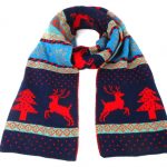 christmas scarf bohemian style winter wool knitting scarf popular christmas reindeer  embroidered scarf men women JFIBOLT