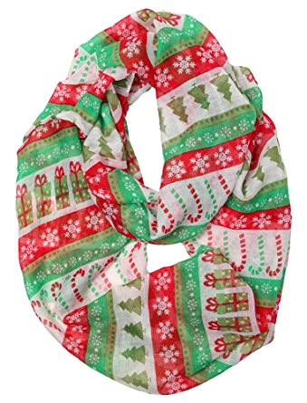 christmas scarf s-717-22 christmas themed scarf - green BHXSTUB