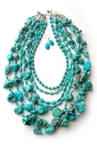 chunky layered turquoise necklace set on emma stine limited ZZVUOYA