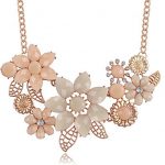 chunky necklaces beone® temperamental bohemia style flower shaped cz rhinestone bubble bib  choker TDGUEUA