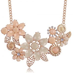 chunky necklaces beone® temperamental bohemia style flower shaped cz rhinestone bubble bib  choker TDGUEUA