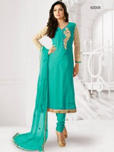 churidar suits madhubala blue u0026 cream chanderi churidar suit TDARFLE