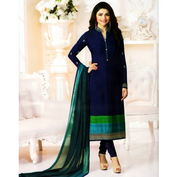 churidar suits prachi desai crepe blue embroidered semi stitched churidar suit - j77882 VXSHBNC