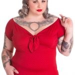 cilla red top with black polkadots by hell bunny XTQFTAB