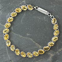 citrine bracelet citrine tennis bracelet, u0027india delightu0027 - sterling silver tennis style citrine MPFIRLE