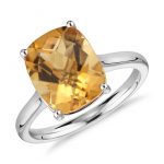 citrine jewelry citrine cushion cocktail ring in 14k white gold (11x9mm) ATXFVLY