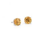 citrine jewelry citrine stud earrings in 14k white gold (7mm) YGPZDAT