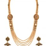 classy gold plated long chain necklace set RHTTEPT