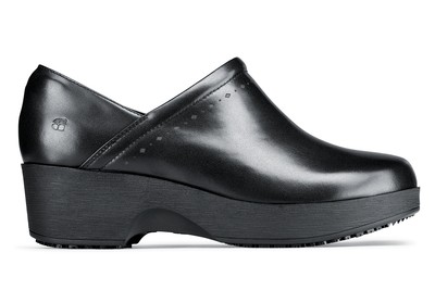 clog shoes juno - leather - womenu0027s / black - casual clog non-slip work shoe - NVPQQLM