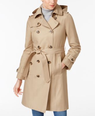coats for women london fog hooded belted trench coat EHVPORB
