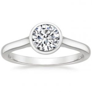 contemporary engagement rings 18k white gold. luna ring PPMCXJW