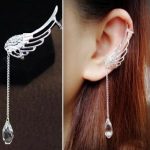 cool earrings 2017 fashion elegant angel wing crystal earrings drop dangle ear stud cool MQXHQHU