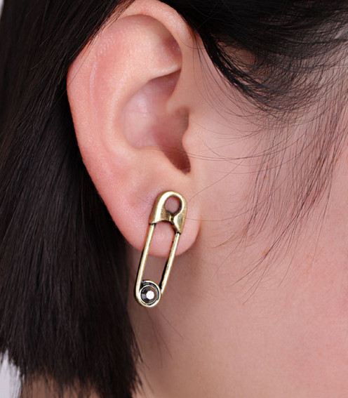 cool earrings cool unique antique bronze paper clip stud earrings wholesale XCZFFLV