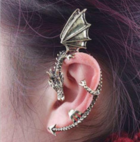 cool earrings fashion punk ear winged dragon earring cuff gothic ear hanging type cool IDJYZYG