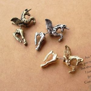 cool earrings punk style cool fly horse stud earrings wholesale AEYAXLP