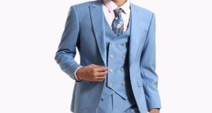 cool suits 2017 fashionable light blue one button men suits with cool vest tailored  groom DEPZFJG