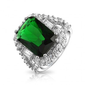 costume jewelry rings ... bling jewelry radiant cut emerald color cz double shank engagement ring ZPGFMXT