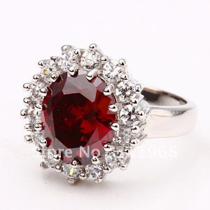 costume jewelry rings red gemstone rings,zircon jewelry,italy crystal rings, promotion fashion  jewelry free shipping VLYEERG