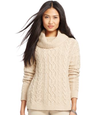 cowl neck sweater lauren ralph lauren cable-knit cowl-neck sweater LDEFFVL