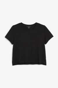 crop tee monki image 1 of cropped tee in black ... IDFMSZJ