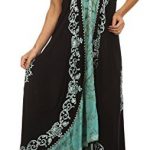 cruise dresses sakkas 7541 serenity embroidered batik dress - black / mint - one size HVIGTSV