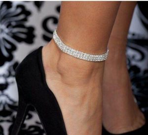 crystal rhinestone stretch cz tennis ankle chain anklet bracelet sexy women MVJMDJO