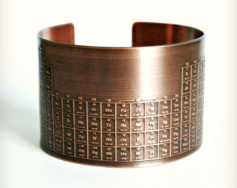 cuff bracelets etched periodic table cuff bracelet - copper, nerdy, graduation, teacher,  one UWNCUCL